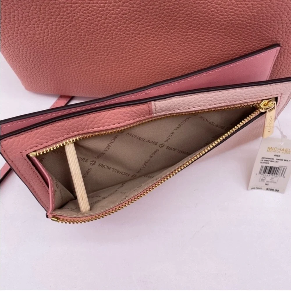 MICHAEL KORS Reed Large Pebbled  Leather Snap Wallet